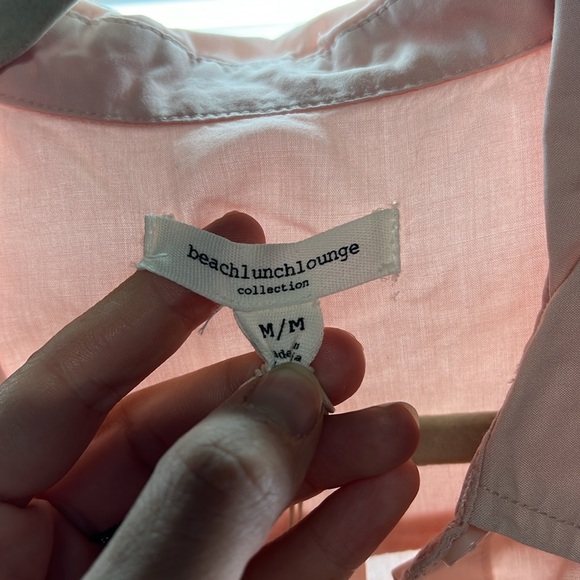 NWT BeachLunchLounge Janera Sleeveless Button Up Blouse Tank Top Pink Womens M - Picture 7 of 8